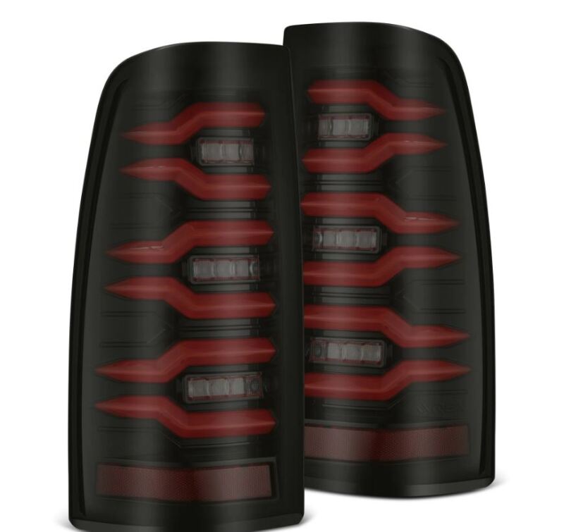 AlphaRex 99-06 Chevrolet Silverado/99-06 GMC Sierra LUXX-Series LED Tail Lights - Black/Red - 620007