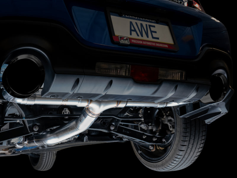 AWE Tuning Subaru BRZ / Toyota GR86 / Toyota 86 Track Edition Cat-Back Exhaust- Diamond Black Tips - 3020-33279