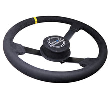 Load image into Gallery viewer, NRG Reinforced Steering Wheel (380mm) Nascar/ Alcantara 3 Spoke w/ NRG Logo/ Removable Crushed Pad - RST-380MB-A
