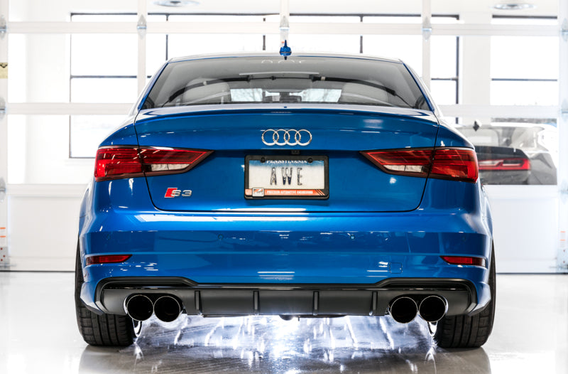 AWE Tuning Audi 8V S3 Track Edition Exhaust w/Chrome Silver Tips 102mm - 3015-42142