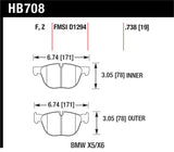 Hawk 07-08 BMW X5 3.0si/4.8i / 09-13 X5 Xdrive / 08-13 X6 Xdrive HPS Front Brake Pads - HB708F.738
