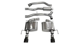 Corsa 2013-2019 Cadillac ATS Sedan 2.0L A/T Black Sport Dual Rear Cat-Back Exhaust - 14888BLK