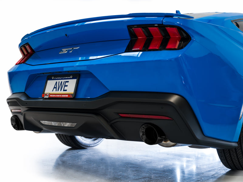 AWE 2024 Ford Mustang GT Fastback S650 RWD Track Edition Cat-Back Exhaust w/ Dual Diamond Black Tips - 3020-33650