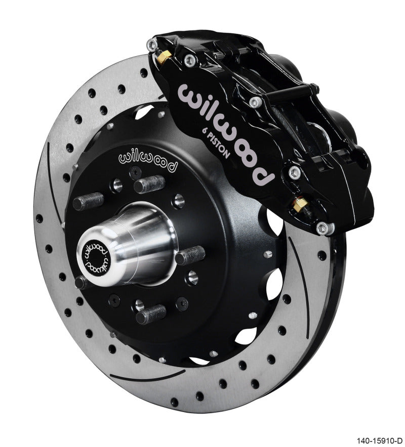 Wilwood Narrow Superlite 6R Front Big Brake Kit 12.88in SRP Drilled and Slotted Rotor - Black - 140-15910-D