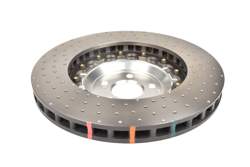 DBA 16-21 Mercedes-Benz C63 S AMG 5000 Series Drilled & Dimpled Front Brake Rotor w/Anodized Hat - DBA53884SLVXD