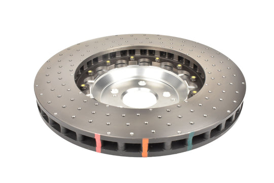 DBA 16-21 Mercedes-Benz C63 S AMG 5000 Series Drilled & Dimpled Front Brake Rotor w/Anodized Hat - DBA53884SLVXD