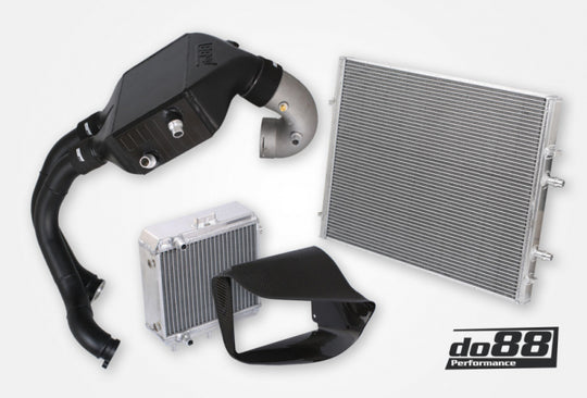 do88 15-20 BMW M3/M4 (F8X) BigPack Intercooler Kit w/Intercooler + Pipes + Radiators - BIG-250-WC-SS