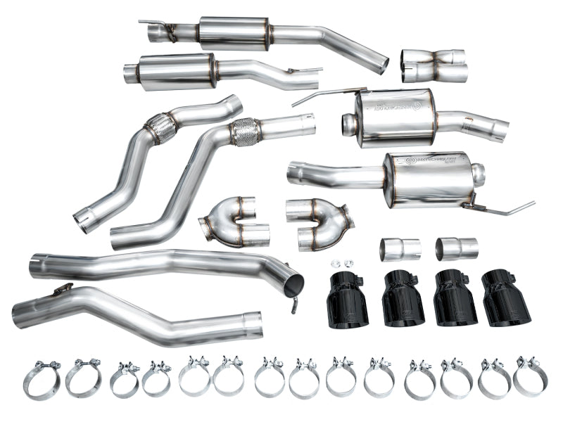 AWE Tuning 2020+ Ford Explorer ST Touring Edition Exhaust w/ Diamond Black Tips - 3015-43625