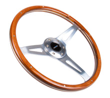 Load image into Gallery viewer, NRG Classic Wood Grain Steering Wheel (365mm) Wood w/Metal Accents &amp; Polished Alum. 3-Spoke Center - ST-065