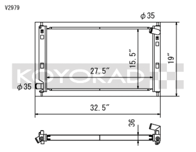 Koyo 08-09 Mitsubishi Evolution X (AT/MT) / Ralliart Turbo Radiator - V2979