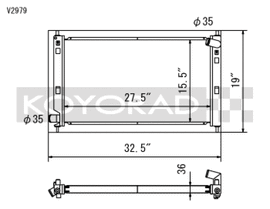 Koyo 08-09 Mitsubishi Evolution X (AT/MT) / Ralliart Turbo Radiator - V2979