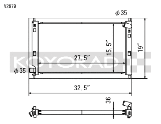 Koyo 08-09 Mitsubishi Evolution X (AT/MT) / Ralliart Turbo Radiator - V2979
