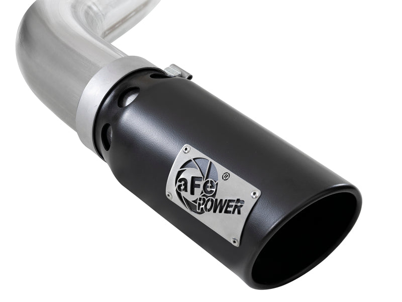 aFe Large Bore-HD 4in 409 SS DPF-Back Exh 18-19 Ford F-150 V6-3.0L (td) w/ Black Tip - 49-43106-B