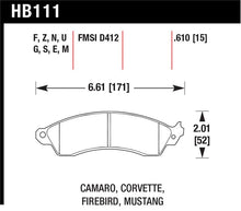 Load image into Gallery viewer, Hawk 94-04 Mustang Cobra / 88-95 Corvette 5.7L / 88-92 Camaro w/ HD Brakes Front Performance Ceramic - HB111Z.610