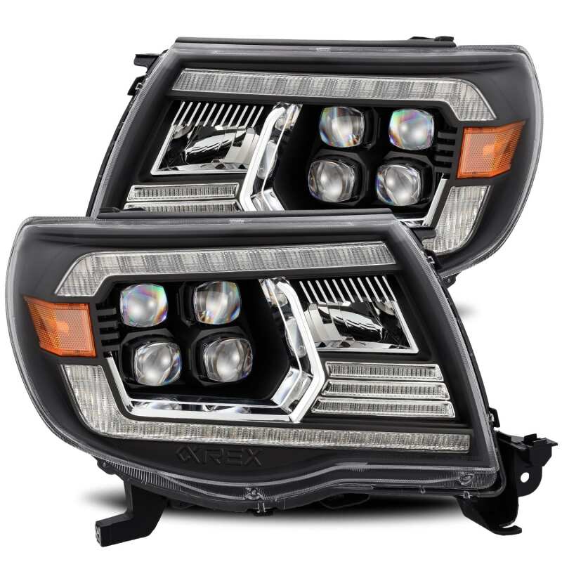 AlphaRex 05-11 Toyota Tacoma NOVA LED Projector Headlights Plank Style Black w/Activ Light/DRL - 880742