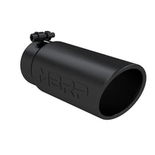Load image into Gallery viewer, MBRP Universal Tip 4 O.D. Angled Rolled End 3.5 inlet 10 length- Black Finish - T5112BLK