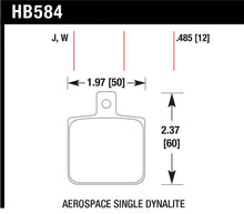 Load image into Gallery viewer, Hawk Aerospace Single Dynalite 12mm Thickness DTC-30 Race Brake Pads - HB584W.485