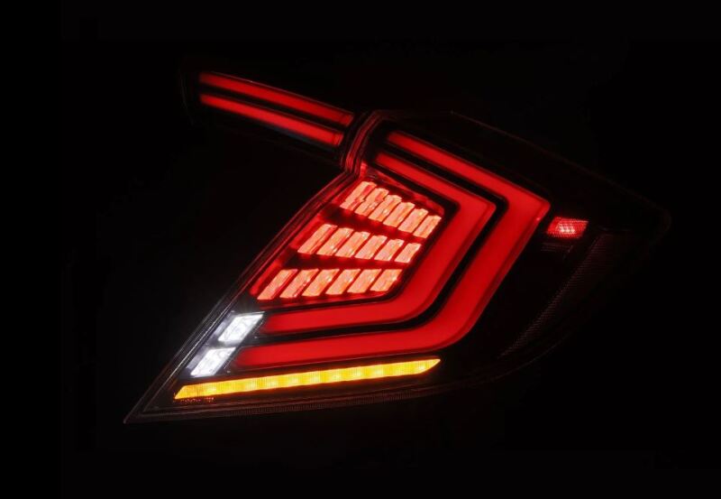 AlphaRex 16-21 Honda Civic Hatchback / Type-R FK8 Nova-Series LED Tail Lights (Pair) - Black - 676020