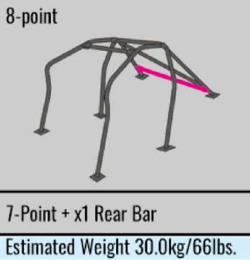 Cusco Safety 21 8PT 2-Passenger Black Steel Roll Cage 18+ Honda Civic Type-R/17+ 5-Door Hatch (LHD) - 3C3 270 G20LHD