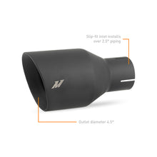 Load image into Gallery viewer, Mishimoto Clamp-on Double Wall Exhaust Tip 2.5 Inlet Slash Cut - MMEXH-TIP-DW25BK