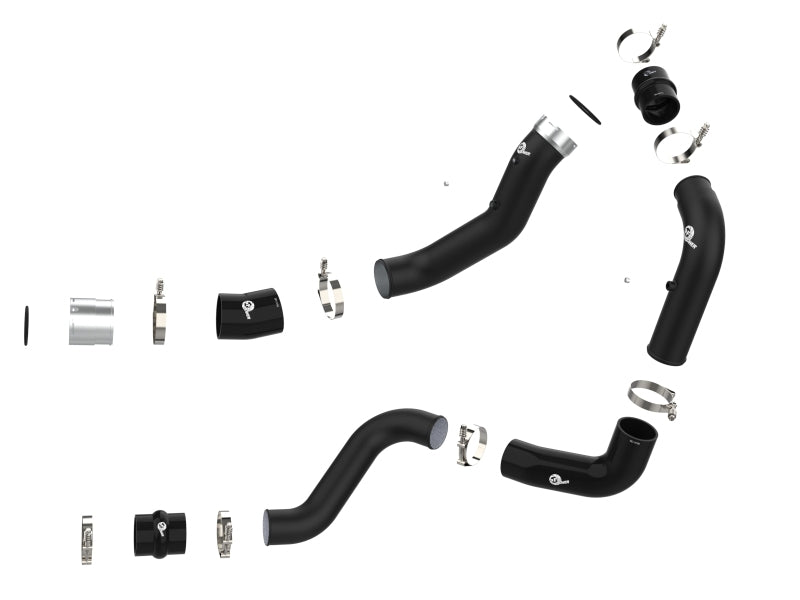 aFe BladeRunner Black 3in Aluminum Charge Pipe Kit 20-21 GM Diesel Trucks V8-6.6L (td) L5P - 46-20444-B