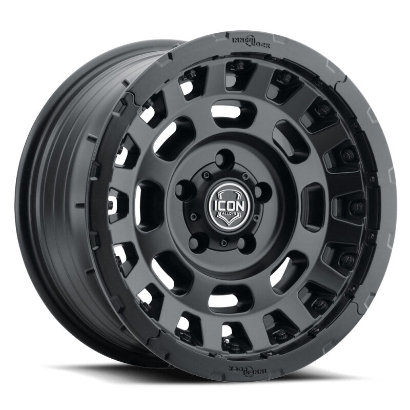 ICON Hammer Pro 17x8.5 / 6x5.5 / 25mm / 5.75in BS - Satin Black - 21017859057SB