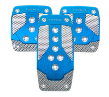 Load image into Gallery viewer, NRG Aluminum Sport Pedal M/T - Blue w/Silver Carbon - PDL-400BL