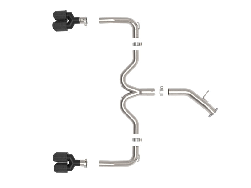 aFe 22-24 Kia Forte GT 1.6L 3in-2.5in 304 Stainless Steel Axle-Back Exhaust w/ Carbon Fiber Tips - 49-37039-C