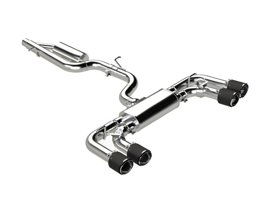 MBRP 2022 Volkswagen Golf R MK8 T304 Stainless Steel 3in Cat-Back, Quad Rear Exit- Carbon Fiber Tip - S46133CF