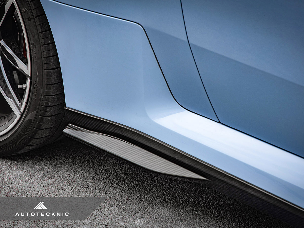 AutoTecknic Dry Carbon Fiber Side Skirt Extension Set - BMW G87 M2