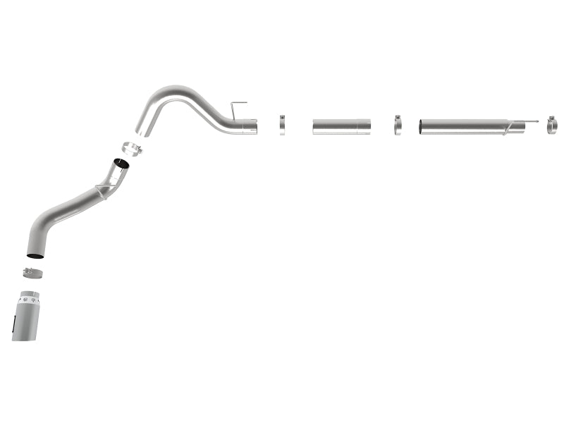 aFe Large Bore-HD 4in 409 SS DPF-Back Exh 18-19 Ford F-150 V6-3.0L (td) w/ Polished Tip - 49-43106-P