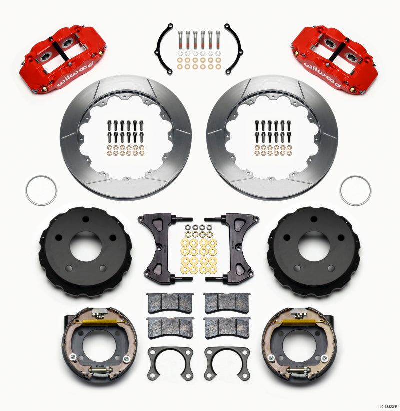 Wilwood Narrow Superlite 4R Rear P-Brk Kit 12.88in Red Big Ford 2.36in Off Bronco 5 x 5.50 - 140-13323-R