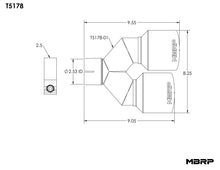 Load image into Gallery viewer, MBRP Universal T304 SS Dual Tip 4in OD/2.5in Inlet - T5178
