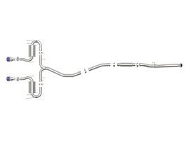 aFe Takeda 3in 304 SS Cat-Back Exhaust System w/Blue Flame Tips 17-20 Honda Civic Sport L4-1.5L (t) - 49-36624-L