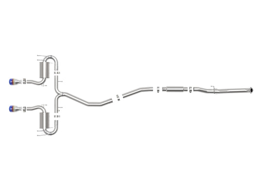 aFe Takeda 3in 304 SS Cat-Back Exhaust System w/Blue Flame Tips 17-20 Honda Civic Sport L4-1.5L (t) - 49-36624-L
