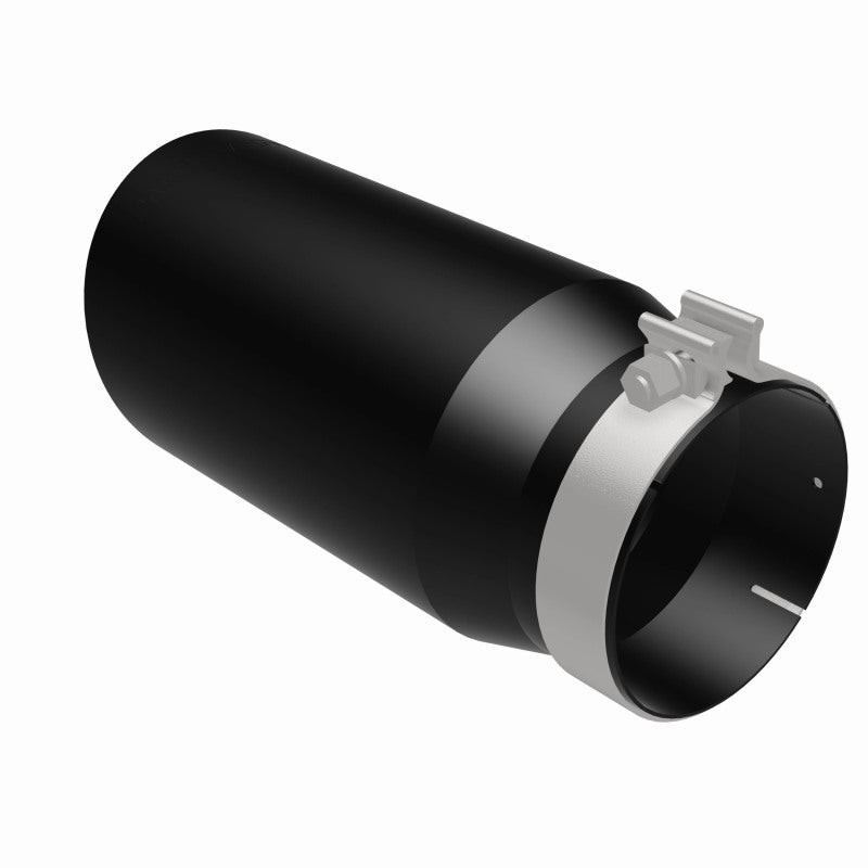MagnaFlow Tip Stainless Black Coated Single Wall Round Single Outlet 6in Dia 5in Inlet 13in L - 35239