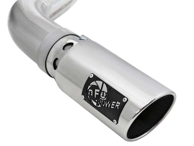 aFe Large Bore-HD 4in 409 SS DPF-Back Exh 18-19 Ford F-150 V6-3.0L (td) w/ Polished Tip - 49-43106-P