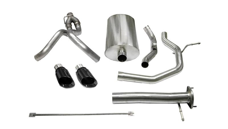 Corsa 2005-2006 Chevrolet SSR 5.3L V8 3in Cat-Back Dual Rear w Single 4in Black Pro-Series Tips - 14254BLK