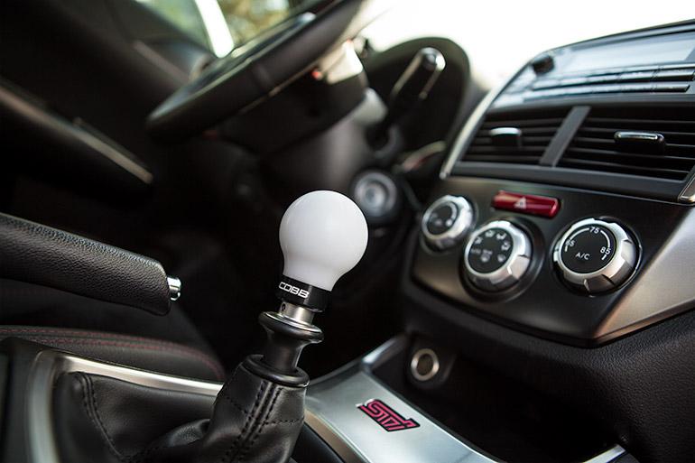 Cobb Subaru 6-Speed COBB Shift Knob - White w/Stealth Black Collar (Non-Weighted) - 213350-W-BK