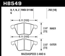 Load image into Gallery viewer, Hawk 07-08 Mazdaspeed3/06-07 Mazdaspeed6 HPS Street Front Brake Pads - HB549F.702