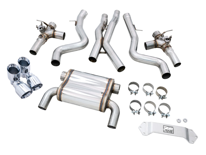 AWE Tuning BMW F8X M3/M4 SwitchPath Cat-Back Exhaust - Chrome Silver Tips - 3025-42070