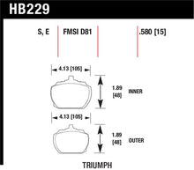 Load image into Gallery viewer, Hawk70-73 Triumph Stag Blue 9012 Race Front Brake Pads - HB229E.580