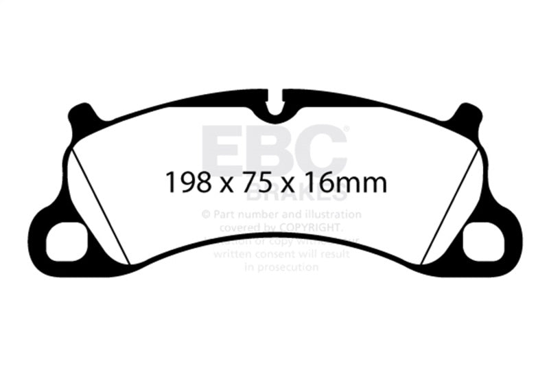 EBC Racing 12-15 Porsche 911 (991) Carrera S 3.8L (Cast Iron Rotor Only) RP-X Front Brake Pads - DP82144RPX