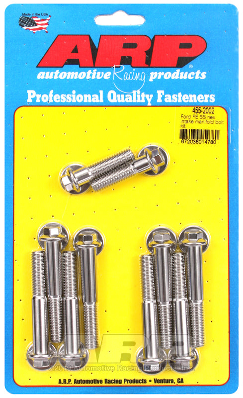 ARP Ford FE SS Hex Intake Manifold Bolt Kit - 455-2002