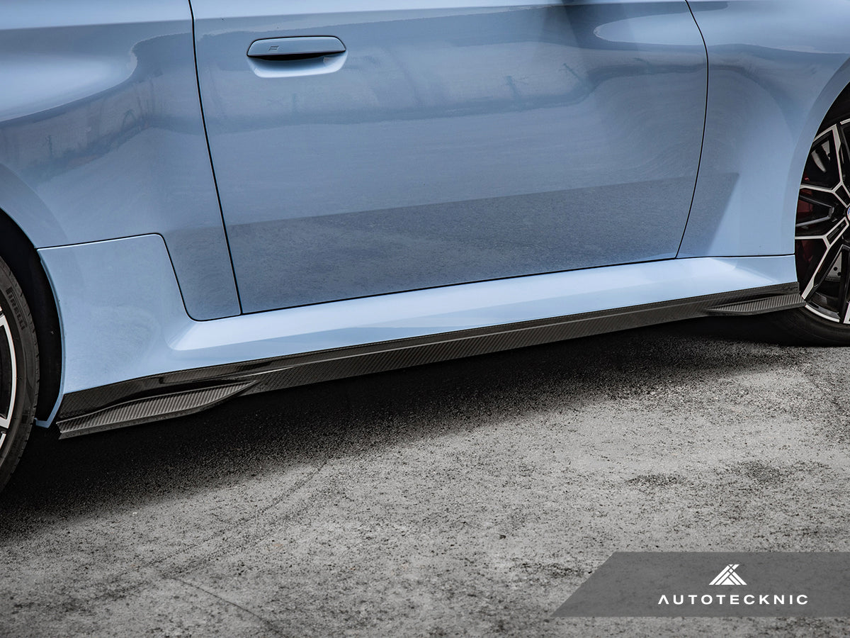 AutoTecknic Dry Carbon Fiber Side Skirt Extension Set - BMW G87 M2