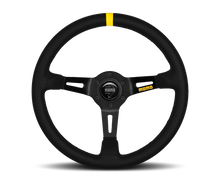 Load image into Gallery viewer, Momo MOD08 Steering Wheel 350 mm - Black Suede/Black Spokes/1 Stripe - R1908/35S
