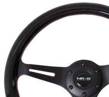 Load image into Gallery viewer, NRG Classic Wood Grain Steering Wheel (350mm) Black Paint Grip w/Black 3-Spoke Center - ST-015BK-BK