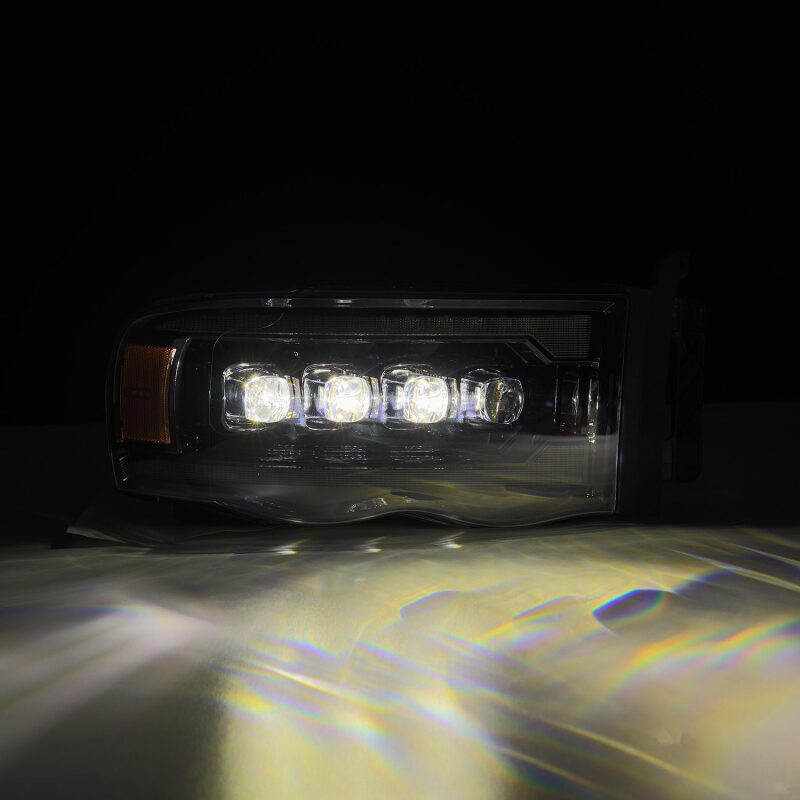 AlphaRex 02-05 Dodge Ram 1500 NOVA LED Proj Headlights Alpha Black w/Activ Light/Seq Signal - 880566