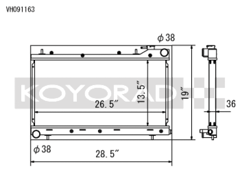 Koyo 99-01 Subaru Impreza RS / Outback 99-02 Subaru Forester 2.5L Performance Radiator - VH091163