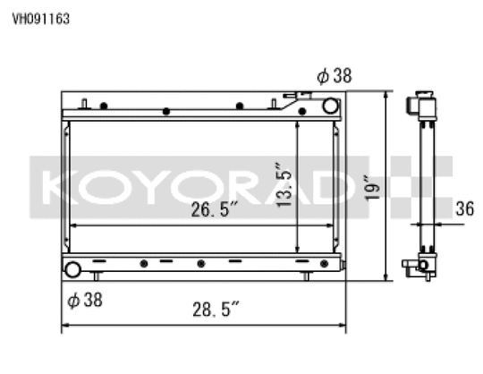 Koyo 99-01 Subaru Impreza RS / Outback 99-02 Subaru Forester 2.5L Performance Radiator - VH091163